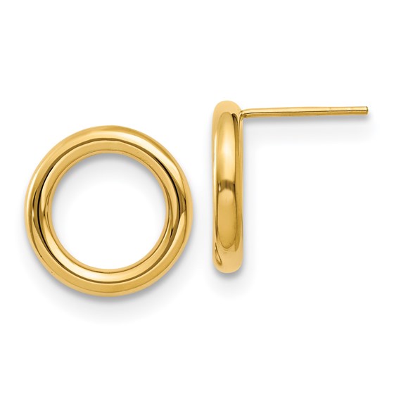 14K Polished Circle Post Earrings - 15 mm 14K Polished Circle Post Earrings - 15 mm