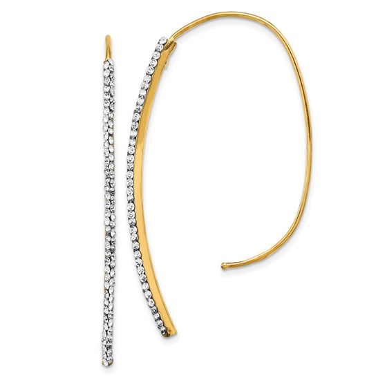 14K Polished Crystals by Swarovski Threader Earrings - 52.25 mm 14K Polished Crystals by Swarovski Threader Earrings - 52.25 mm