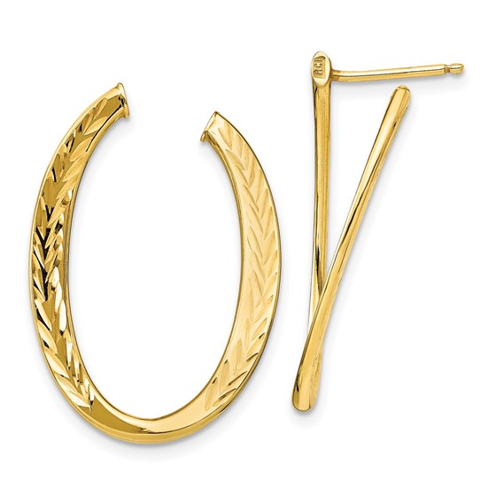 14K Polished D/C Hoop Earrings - 29 mm 14K Polished D/C Hoop Earrings - 29 mm