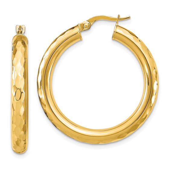 14K Polished D/C Hoop Earrings - 31.23 mm 14K Polished D/C Hoop Earrings - 31.23 mm
