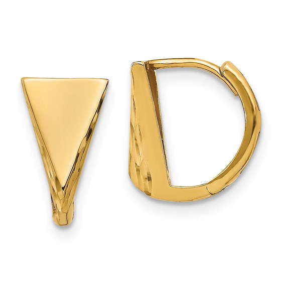 14K Polished D/C Huggie Earrings - 11.5 mm 14K Polished D/C Huggie Earrings - 11.5 mm