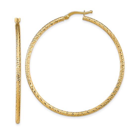14K Polished D/C Large Hoop Earrings - 47.63 mm 14K Polished D/C Large Hoop Earrings - 47.63 mm