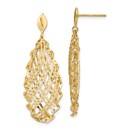 14K Polished D/C Post Dangle Earrings - 42.5 mm