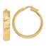 14K Polished D/C Round Hoops - 31.02 mm
