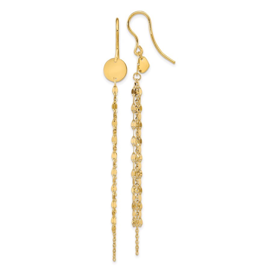 14K Polished Dangle Earrings - 73.5 mm