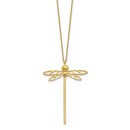 14K Polished Dragonfly w/2 in ext. Necklace - 16 in.