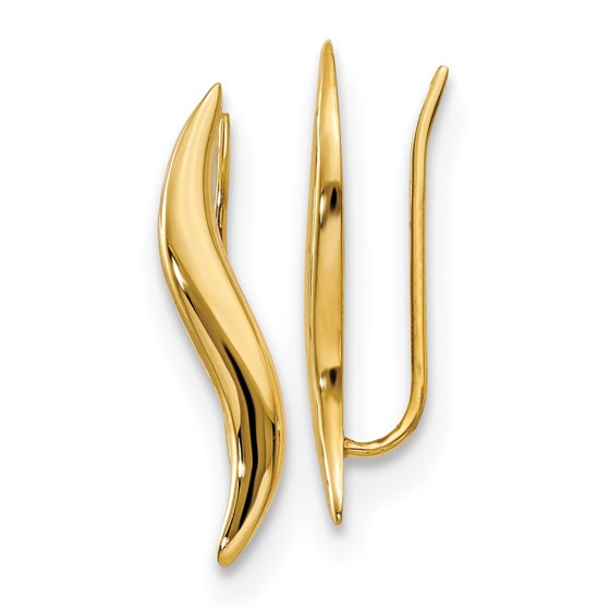 14K Polished Ear Climber Earrings - 23 mm 14K Polished Ear Climber Earrings - 23 mm