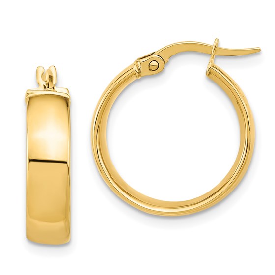 14K Polished Earrings - 20 mm