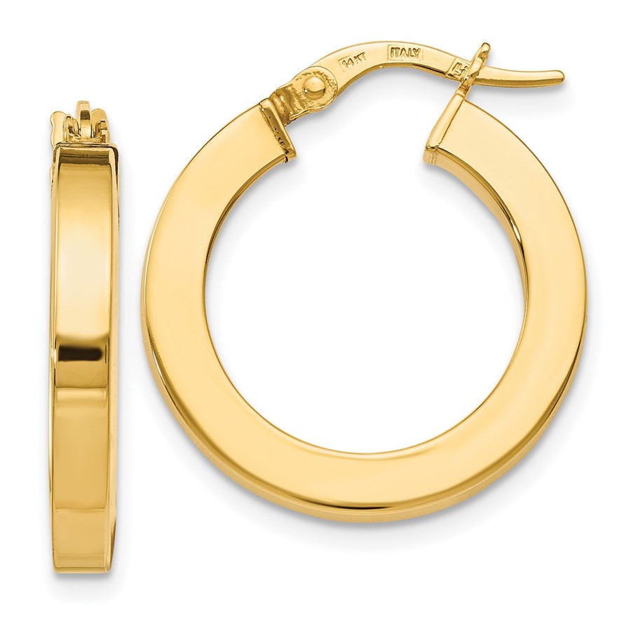 14K Polished Earrings - 22 mm