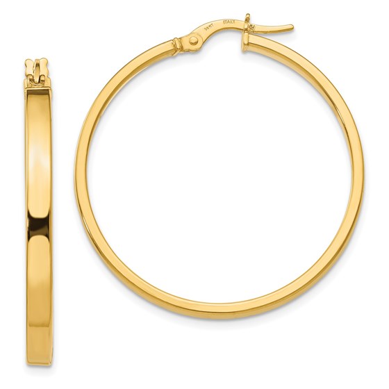 14K Polished Earrings - 36 mm 14K Polished Earrings - 36 mm