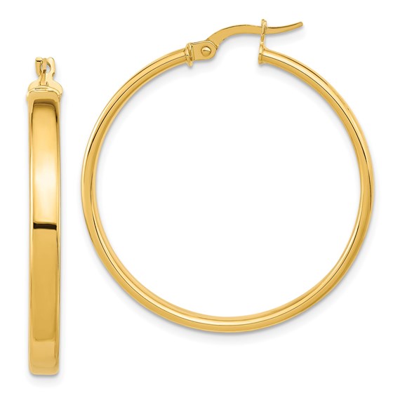 14K Polished Earrings - 37 mm 14K Polished Earrings - 37 mm