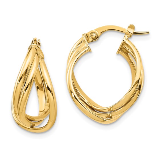 14K Polished Fancy Hoop Earrings - 20 mm 14K Polished Fancy Hoop Earrings - 20 mm