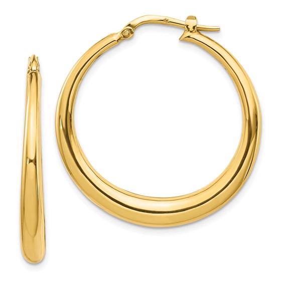 14K Polished Fancy Hoop Earrings - 22 mm 14K Polished Fancy Hoop Earrings - 22 mm