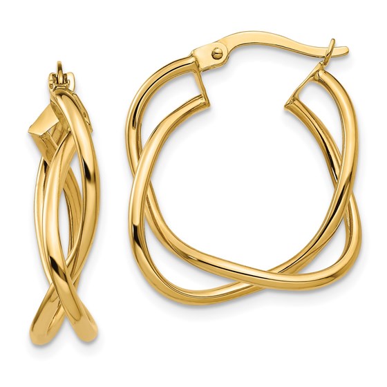 14K Polished Fancy Hoop Earrings - 23.9 mm 14K Polished Fancy Hoop Earrings - 23.9 mm