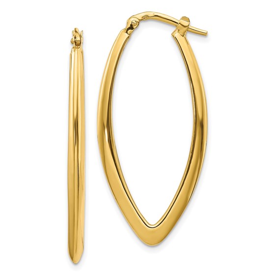 14K Polished Fancy Hoop Earrings - 40 mm 14K Polished Fancy Hoop Earrings - 40 mm