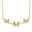14K Polished Filigree 3-Butterfly Bar Necklace - 18 in.