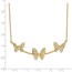 14K Polished Filigree 3-Butterfly Bar Necklace - 18 in.