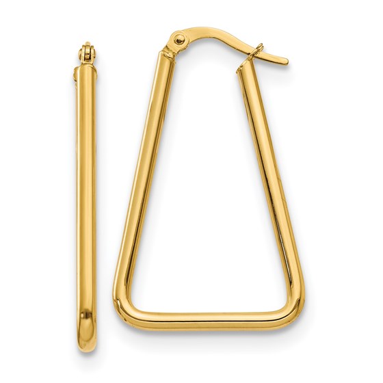 14K Polished Geometric Shape Hoop Earrings - 32.5 mm 14K Polished Geometric Shape Hoop Earrings - 32.5 mm
