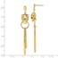 14K Polished Green Enamel Tiger Post Dangle Earrings - 64 mm