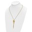 14K Polished Green Enamel Tiger Y-drop Necklace - 18.25 in.