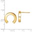 14K Polished Half Circle Post Earrings - 14.5 mm