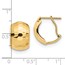 14K Polished Hammered Omega Back Earrings - 14.7 mm