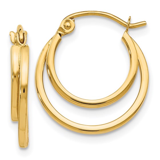 14K Polished Hinged Hoop Earrings - 17 mm 14K Polished Hinged Hoop Earrings - 17 mm