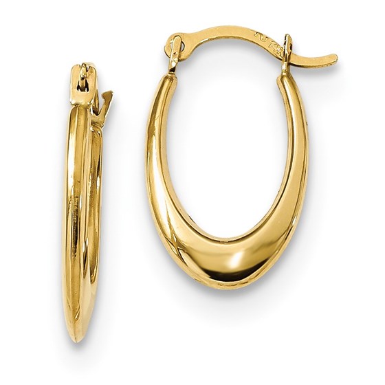 14k Polished Hollow U-Shaped Hoop Earrings 14k Polished Hollow U-Shaped Hoop Earrings