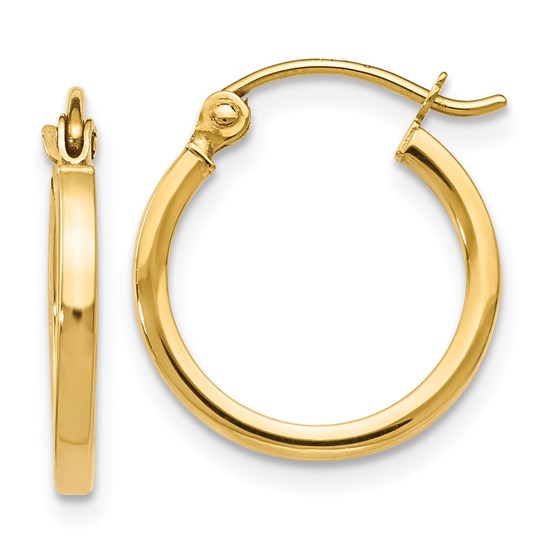 14K Polished Hoop Earrings - 15 mm 14K Polished Hoop Earrings - 15 mm