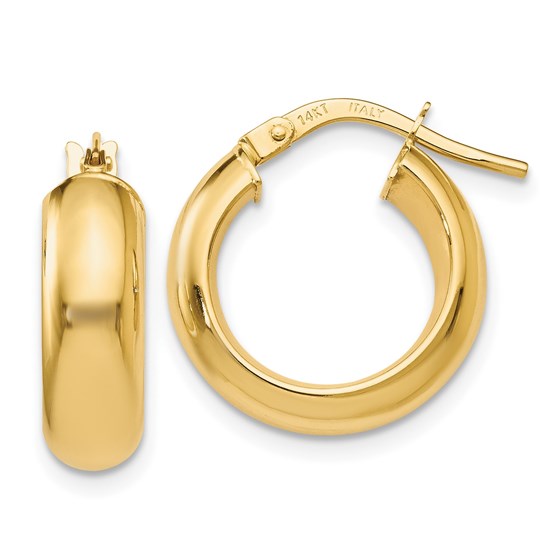 14K Polished Hoop Earrings - 17 mm 14K Polished Hoop Earrings - 17 mm