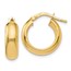 14K Polished Hoop Earrings - 17 mm