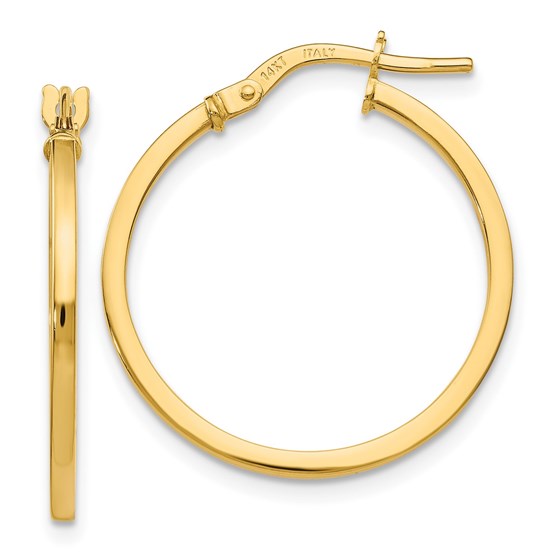 14K Polished Hoop Earrings - 23 mm
