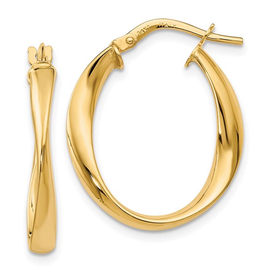 14K Polished Hoop Earrings - 24 mm 14K Polished Hoop Earrings - 24 mm