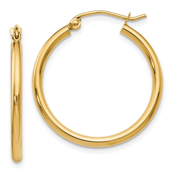 14K Polished Hoop Earrings - 25 mm 14K Polished Hoop Earrings - 25 mm
