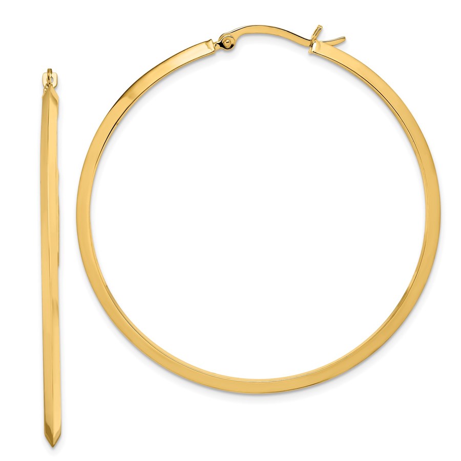 14K Polished Hoop Earrings - 52.5 mm