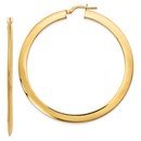14K Polished Hoop Earrings - 55 mm