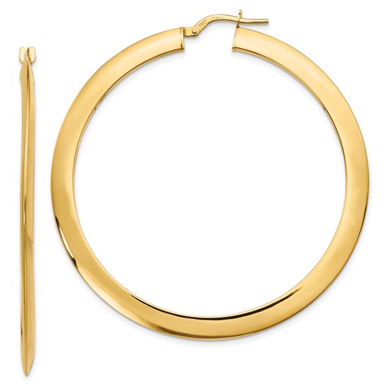 14K Polished Hoop Earrings - 55 mm 14K Polished Hoop Earrings - 55 mm