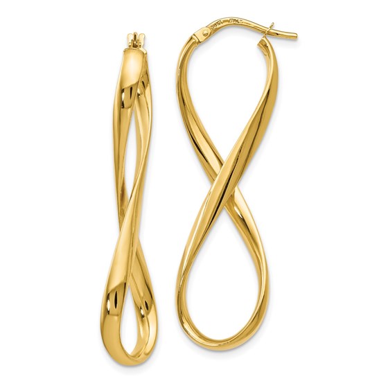 14K Polished Infinity Hoop Earrings - 46 mm 14K Polished Infinity Hoop Earrings - 46 mm