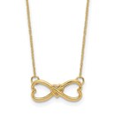 14K Polished Infinity w/Heart Necklace - 18 in.