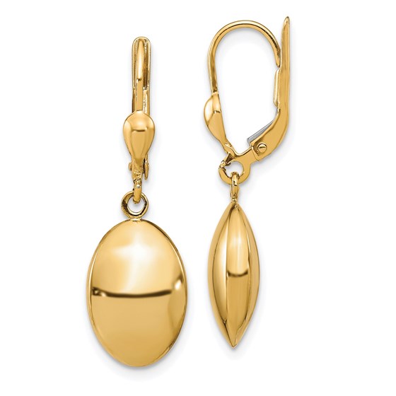 14K Polished Leverback Earrings - 30.75 mm 14K Polished Leverback Earrings - 30.75 mm