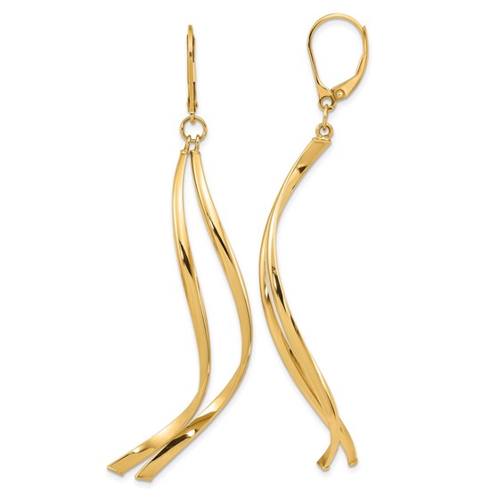 14K Polished Leverback Earrings - 73.25 mm 14K Polished Leverback Earrings - 73.25 mm