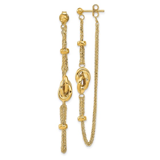 14K Polished Love Knot Front and Back Earrings - 63.3 mm 14K Polished Love Knot Front and Back Earrings - 63.3 mm