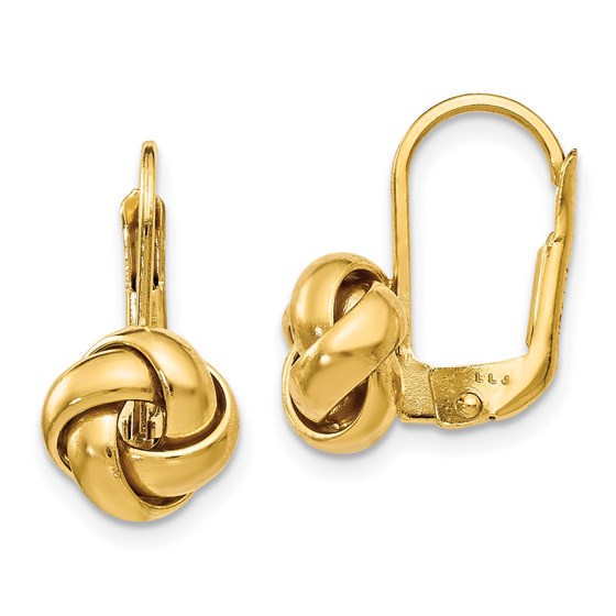 14K Polished Love Knot Leverback Earrings - 13 mm 14K Polished Love Knot Leverback Earrings - 13 mm