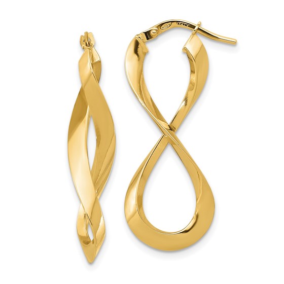 14K Polished L&R Eternity Hoop Earrings - 13.75 mm 14K Polished L&R Eternity Hoop Earrings - 13.75 mm