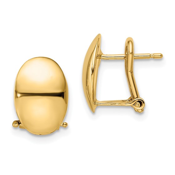 14K Polished Omega Back Earrings - 12.5 mm 14K Polished Omega Back Earrings - 12.5 mm