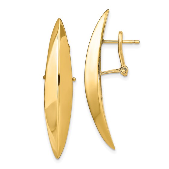 14K Polished Omega Back Earrings - 36.01 mm 14K Polished Omega Back Earrings - 36.01 mm