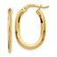 14K Polished Oval Hinged Hoop Earrings - 22 mm