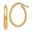 14K Polished Oval Hoop Earrings - 22 mm