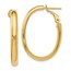 14K Polished Oval Hoop Earrings - 30 mm