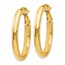 14K Polished Oval Hoop Earrings - 30 mm